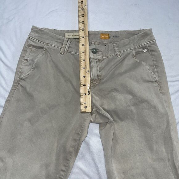 Pilcro Pants Womens 27 Hyphen Chino Mid Rise Tan Pockets Stretchy Slim Tapered - Picture 6 of 11